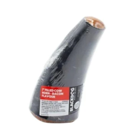 Blackdog Cow Horn Filled Bacon 7"