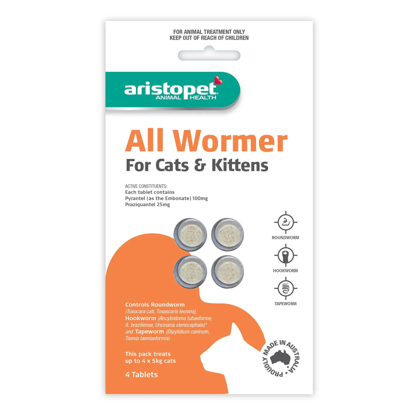 Aristopet Allwormer Cat/Kitten 4pk