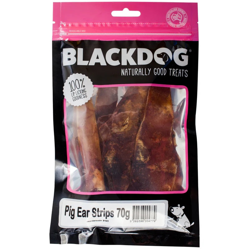 BlackDog - Pigs Ear Strips 70g