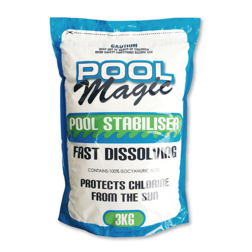 Pool Magic Slpasher Pool Magic Fast Dissolving Stabiliser 3kg – Silverdale Produce & Hire