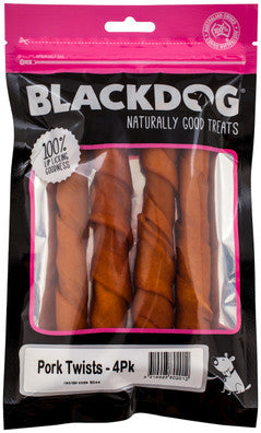 Black dog PORK TWISTS (4pk)