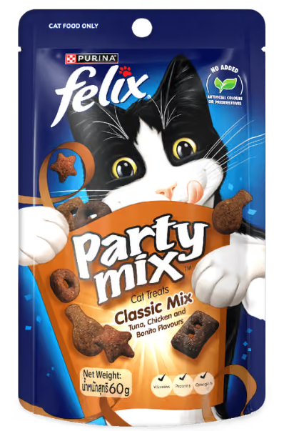 CAT TREATS felix party mix CLASSIC MIX 60g ON SALE