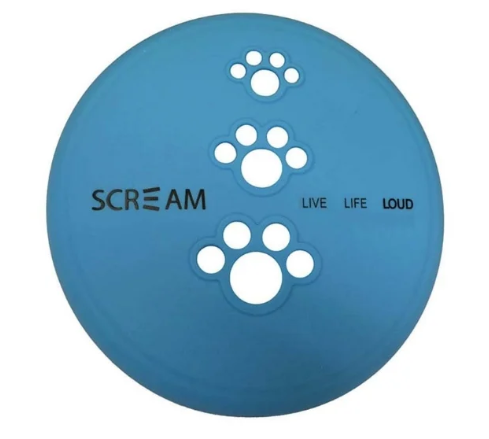 SCREAM SILICONE PET FLYER SMALL 23cm LOUD BLUE