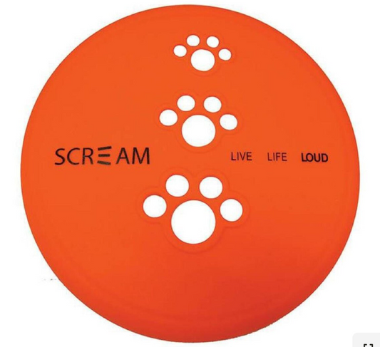 SCREAM SILICONE PET FLYER SMALL 18cm LOUD ORANGE