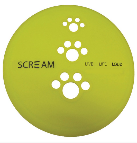 SCREAM SILICONE PET FLYER SMALL 18cm LOUD GREEN