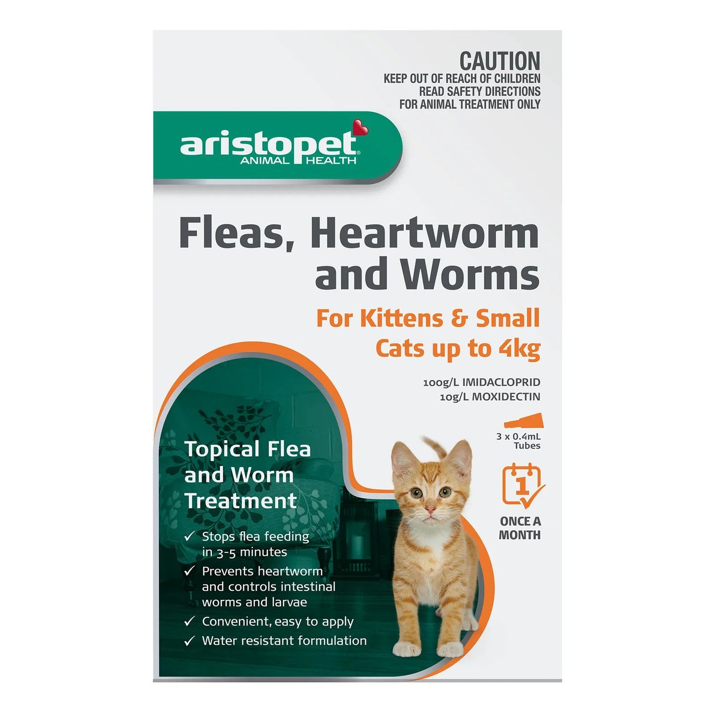 Aristopet Spot-on Treatment Kitten/Cat Upto 4 Kg 3pk