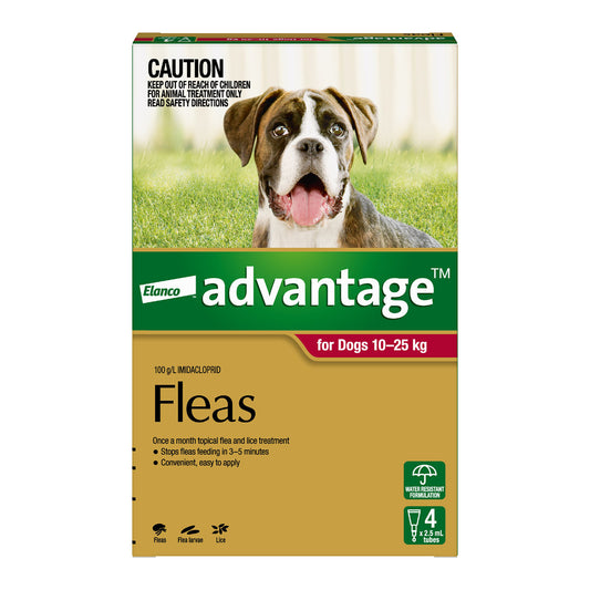 Advantage For Dogs 10-25kg 4 Pack