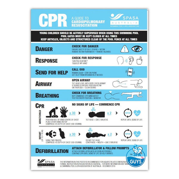 CPR Resus Chart for Pool & Spa – Silverdale Produce & Hire