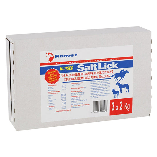 Ranvet - Iodised Salt Lick 3 x 2kgs