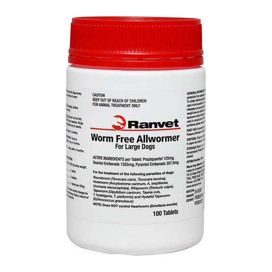 Ranvet - Dog Allwormer Tablet 25kg per Tablet